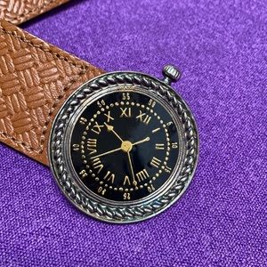 Vintage Florida Adams Leather Belt, Watch Buckle